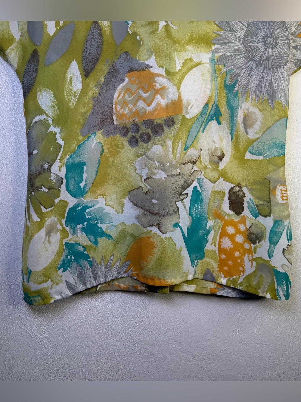 Jacques Vert Vintage Colrful, Tropical Print Button Up Blouse Women's Size 6 - Picture 10 of 14